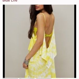 Blue Life Tie Dye Bachelorette Dress in Yellow size S